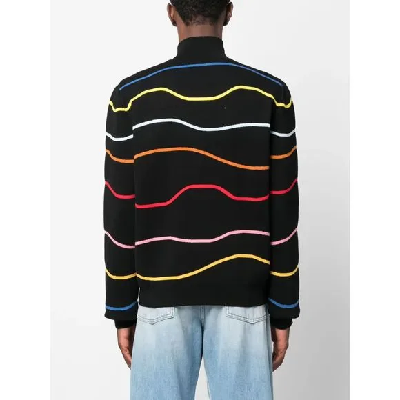 $1,100 MARNI Intarsia Logo Virgin Wool Sweater Men's 52 Multicolor